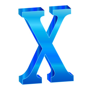 蓝色字母 x