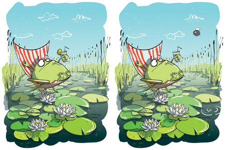 搞笑的青蛙差异视觉游戏