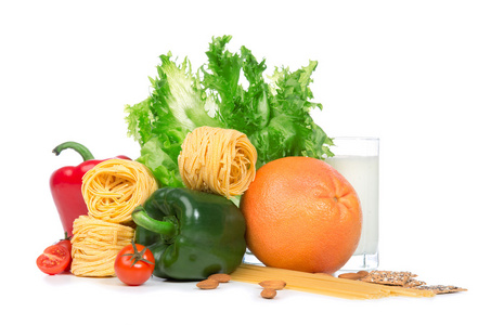 饮食重量损失早餐概念。水果和蔬菜