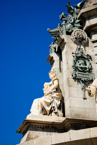 详细信息雕像克里斯托弗  哥伦布城市巴塞罗那，西班牙