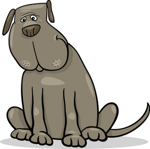 有趣的大灰狗的卡通插图