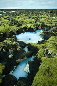在冰岛的蓝色礁湖