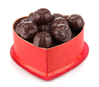 巧克力糖果礼盒上白色隔离