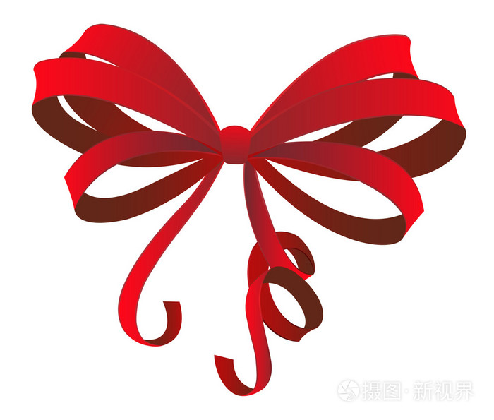 红色礼品蝴蝶结插画-正版商用图片1bv7jo-摄图新视界