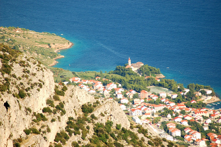维多娃霍戈拉的风景壮观观金海角在布拉克岛 克罗地亚