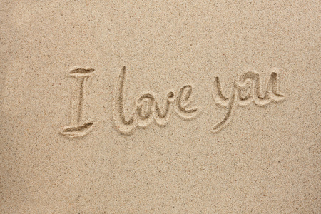 我爱你在沙滩上写的字照片