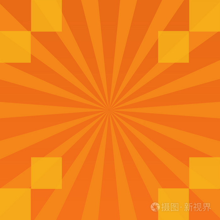 橙色与黄色正方形和爆裂