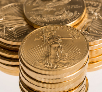 一盎司黄金硬币的集合