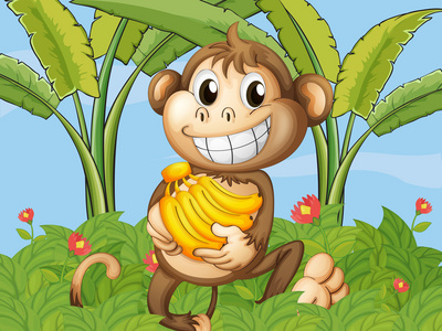 快乐的猴子与香蕉