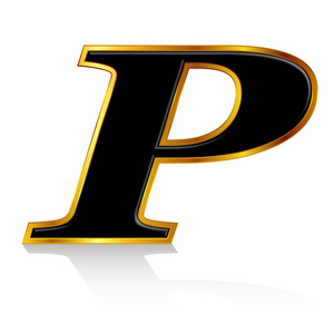 黑金色字母 p照片