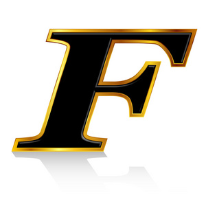 黑金色字母 f照片