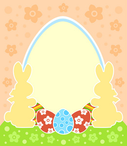 与兔子和鸡蛋复活节背景
