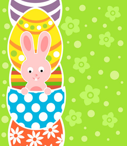 复活节背景与兔和鸡蛋