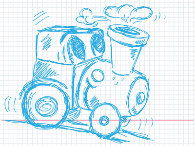 火车铁轨手绘图图片