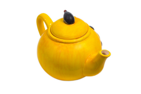 壶黄陶瓷茶壶茶隔离裁剪路