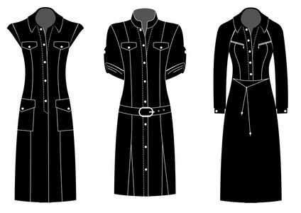 孤立的衣服的女人 dresses.vector 黑色 silhouettes