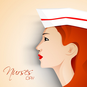 国际护士日概念与一名护士的插图