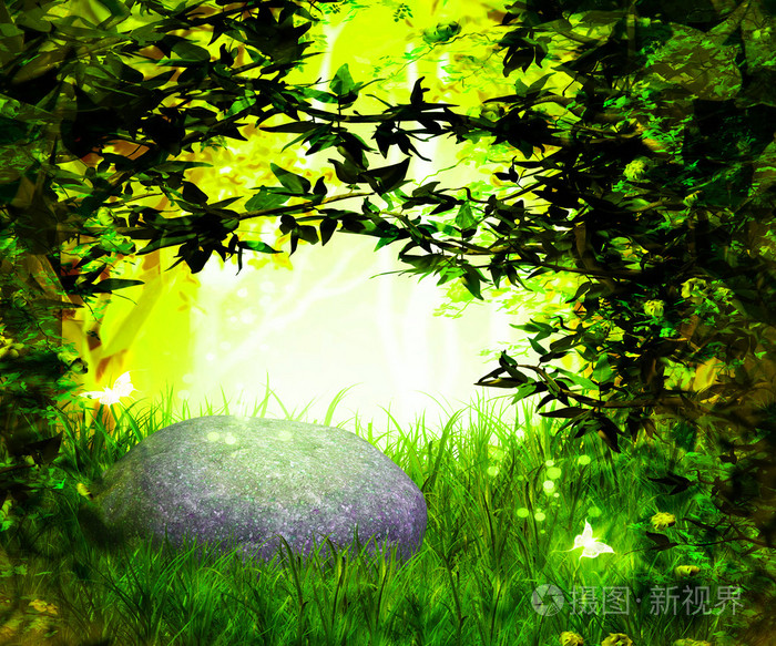 魔法花园绿色背景