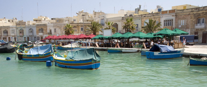 马尔萨什洛克古代钓鱼村马耳他地中海