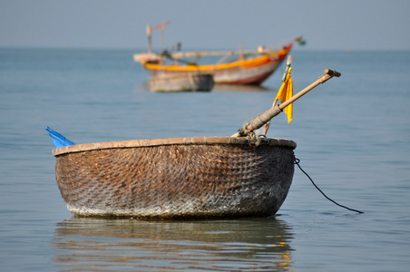 mui ne 端口，越南传统越南渔船