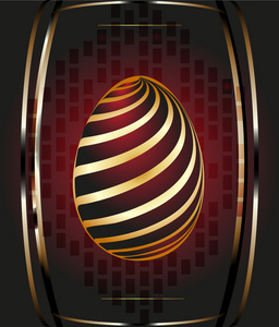 金黄的复活节彩蛋与装饰元素
