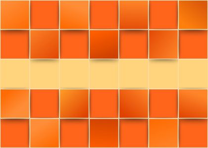 橙色瓷砖三维错觉