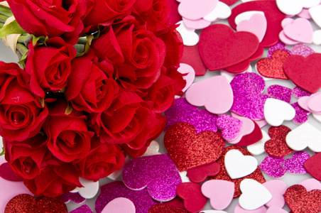 情人节的玫瑰花的花束