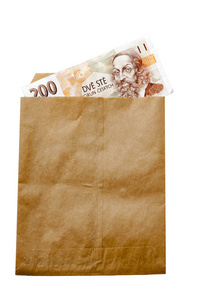 捷克共和国在纸张钱信封