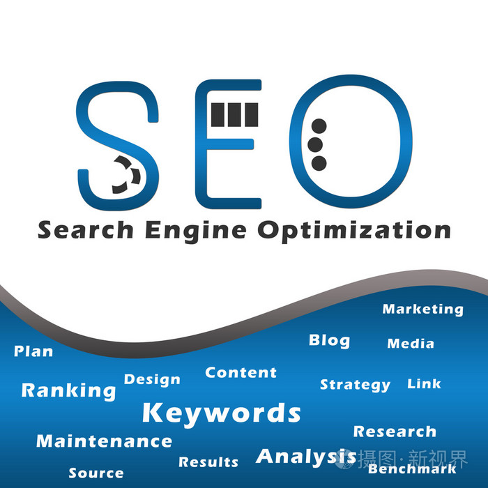 seo 蓝色与关键字照片-正版商用图片1bxdzr-摄图新视界