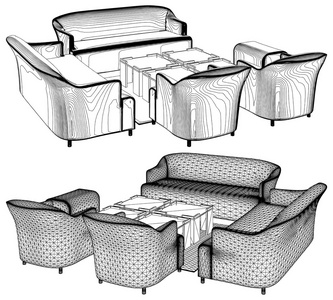 现代客厅家具矢量