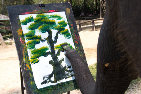 大象画家绘画图片