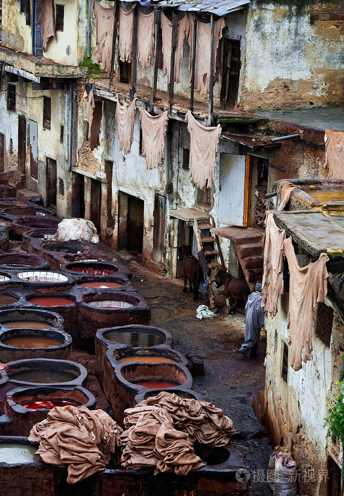 摩洛哥皮革工厂, 古代工艺在麦地那的非斯