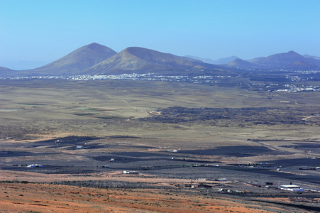 兰萨罗特岛岛从山 guanapay，金丝雀 isl labdscape