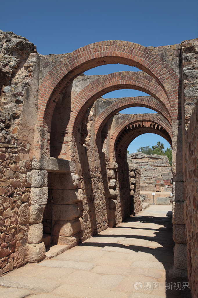 图片古代拱门罗马人在梅里达，西班牙