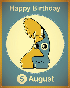 祝你生日快乐卡可爱卡通怪物图片