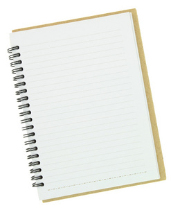 孤立在白色的空白笔记本