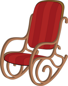 红色木摇椅
