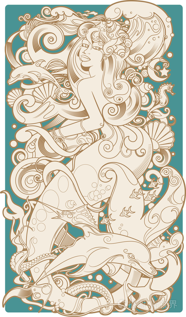 人鱼插画-正版商用图片1bypo0-摄图新视界