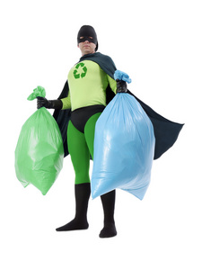 生态的超级英雄和家庭垃圾