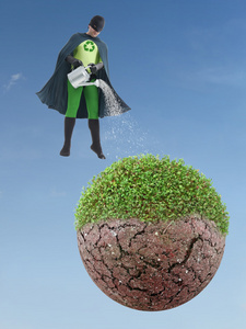 生态超级英雄浇水干星球