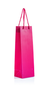 孤立粉色纸袋