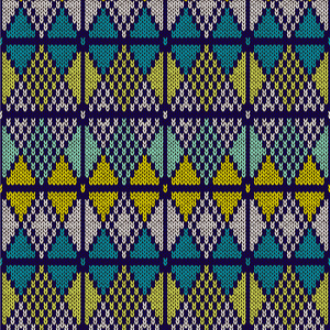 风格无缝针织的 pattern.blue 白色颜色黄色 illustrat