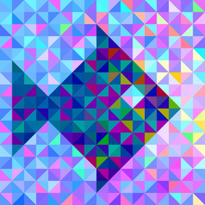 抽象矢量几何颜色背景与几何形鱼