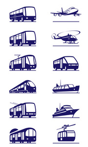 公共交通工具图标集图片