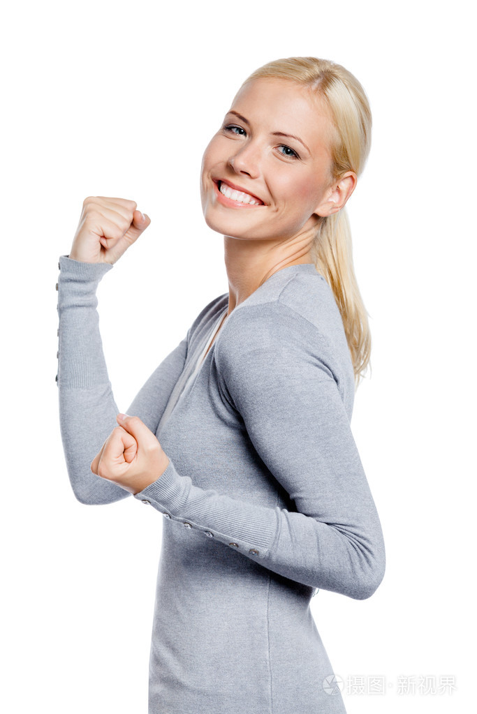 她把拳头的幸福女人