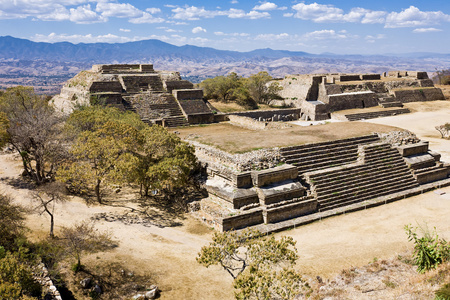 蒙特阿尔邦墨西哥瓦哈卡州的萨巴特克文明的废墟