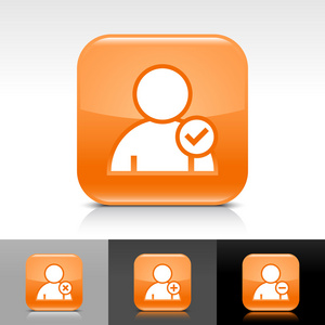 反射标记危地马拉橙色光泽 web 按钮与白色的用户配置文件登录.