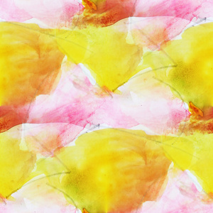 宏水彩黄色粉色无缝纹理漆渍