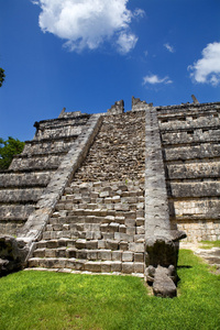 在奇琴伊察，尤卡坦半岛，墨西哥古代玛雅神庙详细