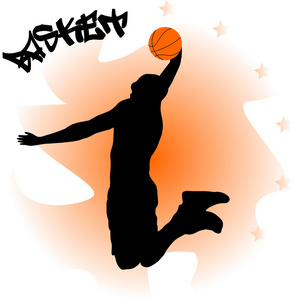 一个篮球运动员与球的插图